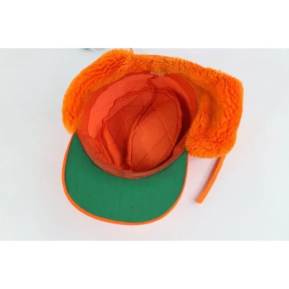 Vtg 70s 80s Streetwear Distressed Quilted Ear Flap Trappers Hunter Hat Medium - Picture 10 of 12